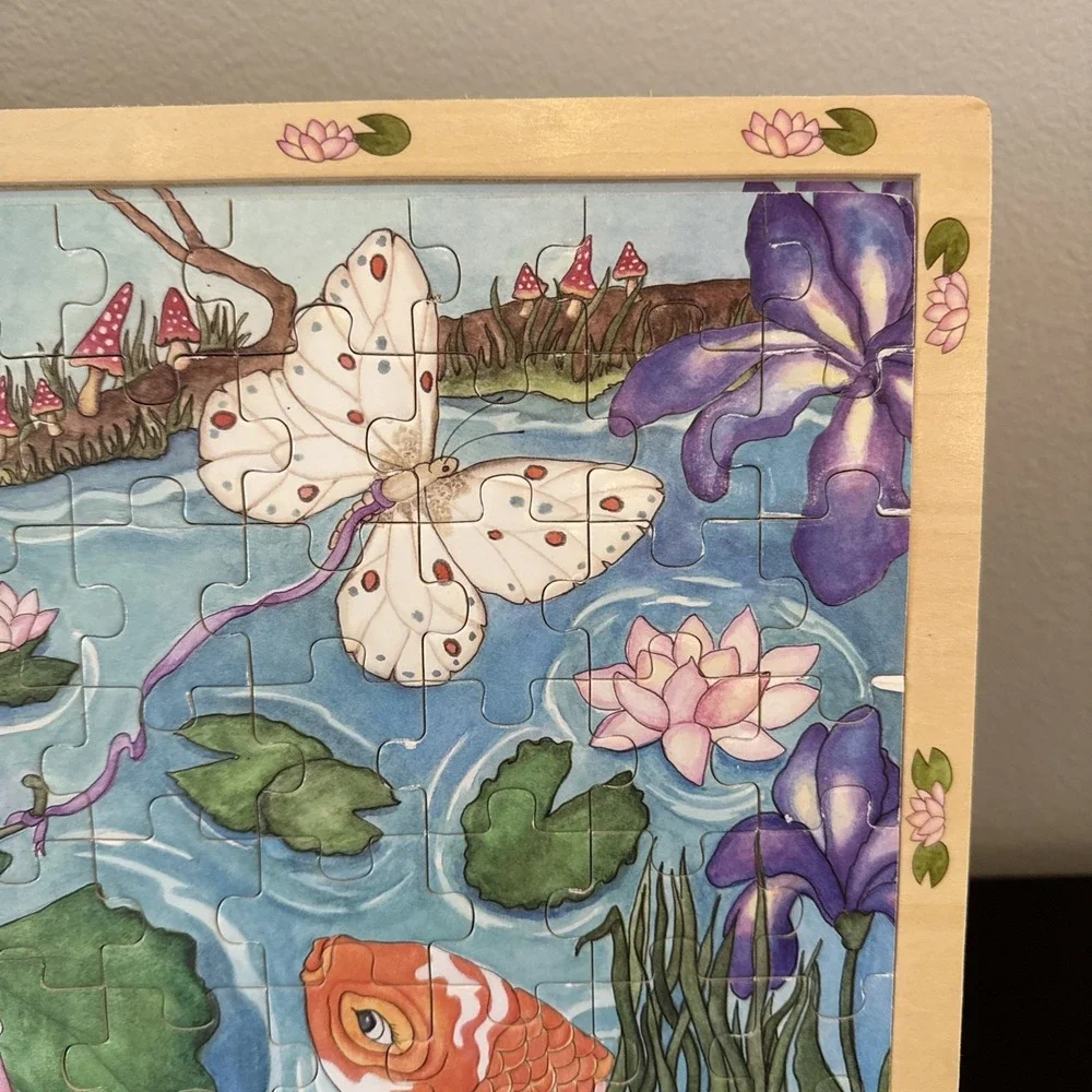 Melissa & Doug Lily Pad Journey 96 Piece Wooden Jigsaw Puzzle COMPLETE‎